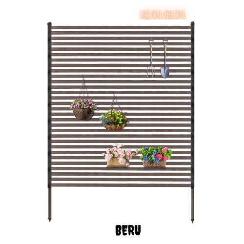 Caroeas 目隠しフェンス ボーダーフェンス 屋外 フラワートレリス 幅120×高さ180cm 垣 間仕切り ルーバー エクステリア 花壇 ラティス の通販は