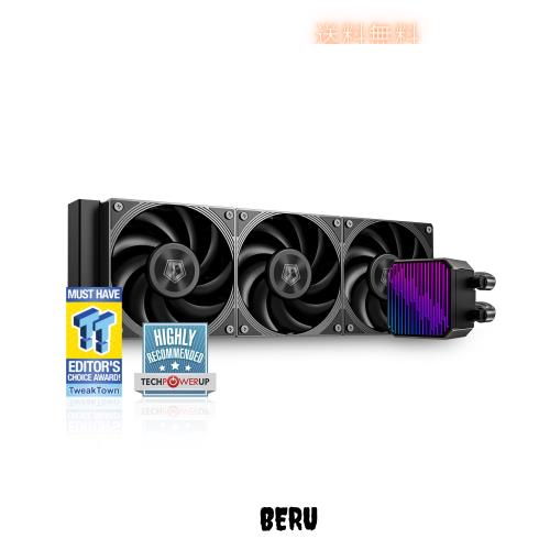 ID-COOLING DX360 MAX 液体CPUクーラー 360mm ARGB AIOクーラー、厚さ38mmのラジエーター、3つの120mm高効率ファン、ゼロRPMサポート、In