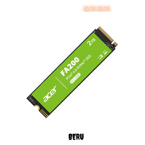 Acer M.2 SSD 2TB FA200 NVMe1.4 2280 PCIe Gen4×4 超高速(最大読み込み:7200MB/s、最大書き込み:6200MB/s) 内蔵SSD PS5/PS5 Pro動作
