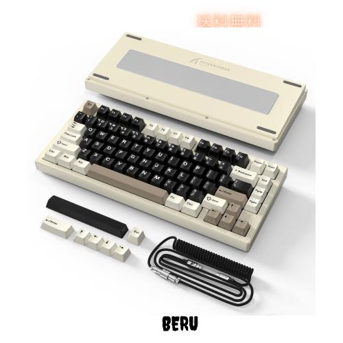 ATTACK SHARK X75 ゲーミングキーボード CNCアルミ合金 81きー メカニカルキーボード 75％レイアウト 有線/無線キーボード、ホットスワッ