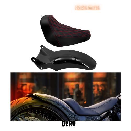 HDBUBALUS バイク シート クッション リアフェンダー フレーム フェンダー LEDライト付き オートバイ フロント ソロシート ワイド 泥除け
