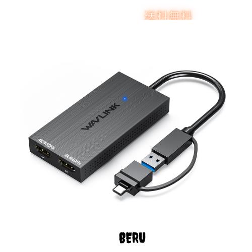 WAVLINK USB 3.1/USB C - デュアルHDMIアダプター、HDMI 変換アダプタ、DisplayLink デュアル4K@60Hzディスプレイ出力、Dell HP Surface の通販は