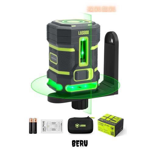 LASGOO グリーンレーザーレベル セルフレベリング、360°水平レーザー、垂直レーザーライン、4輝度レベル パルスモード 床タイル壁工事用 7,670円