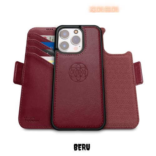 Dreem フィボナッチ（Fibonacci）2イン1 財布型ケース Apple iPhone 16 Pro Max用 - 高級ヴィーガンレザー製 マグネット着脱式 耐衝撃 携