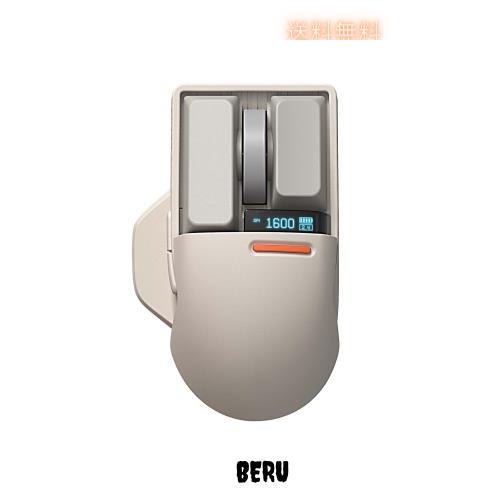 LOFREE Touch PBT ワイヤレスマウス（ブロックレトロ・ライトグレー）充電式/USBレシーバー・Bluetooth・有線3モード/4000DPI・OLED搭載/