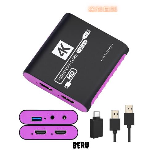 キャプチャーボード USB 3.0 ビデオキャプチャーデバイス 4K 30Hzパススルー ＆ 1080P 60FPS録画対応 PS5/PS4/Switch/Xbox/PC/Wii U/ウェ
