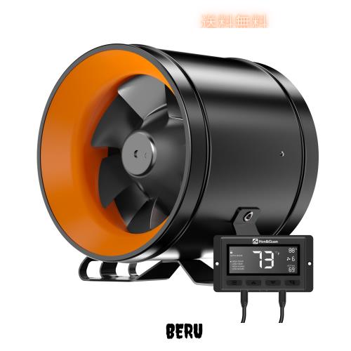 Hon＆Guan ダクトファン 150mm 強力 689m？/h【インボイス制度登録店】中間取付型 金属型 ダクト用 換気扇 スマートコントローラー付き 温の通販は
