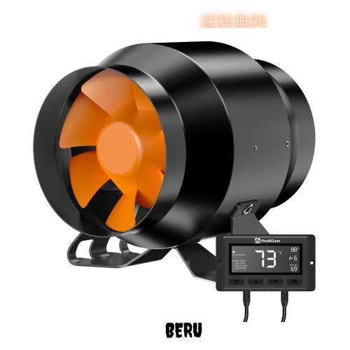 Hon&Guan ダクトファン 100mm 強力 360m?/h【インボイス制度登録店】中間取付型 金属型 ダクト用 換気扇 スマートコントローラー付き 温の通販は