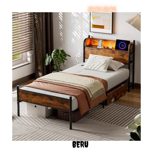 IKIFLY ベッドフレーム セミダブル パイプベッドSD 2口