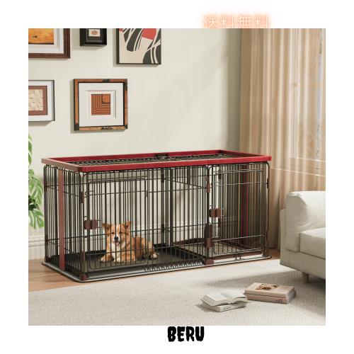 犬 ケージ 犬 ゲージ 幅146×奥行68×高さ70cm 小中大型犬用 屋根付き 犬