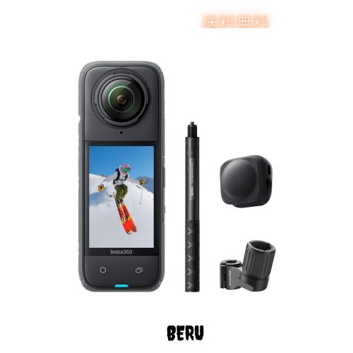 Insta360 X4-8K防水360度アクションカメラ、ウェアラブルカメラ、4K広角ビデオカメラ、見えない自撮り棒効果、着脱式レンズガード、135分