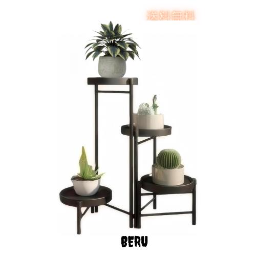 フラワースタンド 花台 室内外兼用の4 段 フラワースタンド 花台 プランタースタンド 植木鉢台 ガーデンラック 園芸ラック プランターベの通販は