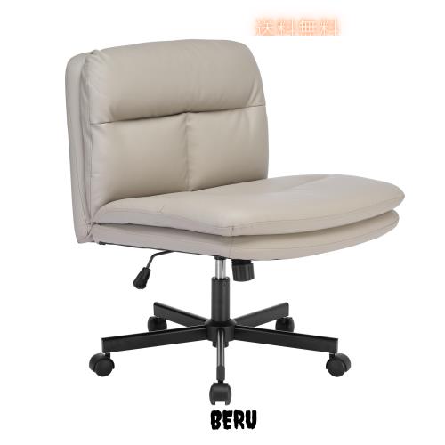 SKYE デスクチェア オフィスチェア 座面が広い アームレス ホイール付き回転 パソコンチェア 椅子 360°回転 PCチェア 8cm高さ調節可能 P