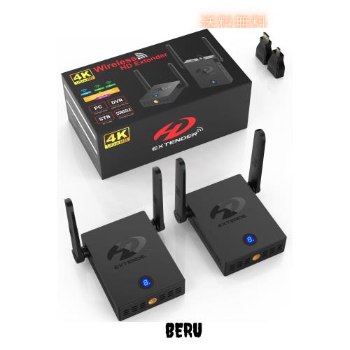 ワイヤレスHDMI無線送受信機4K 30HZ-デュアル冷却シス、1/4インチスレッドインターフェース、150m安定転送距離、設定不要，テレビボック