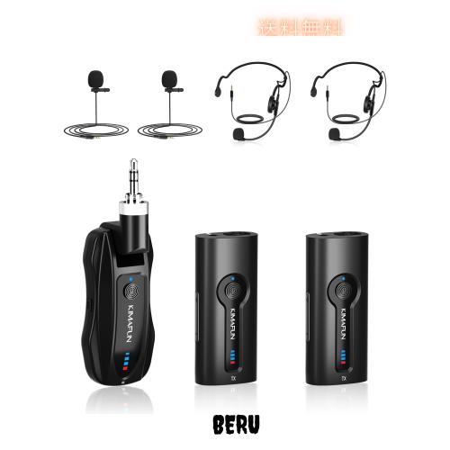 2人用無線電話マイクロホン KIMAFUN2.4G無線電話上端仕かけるおよびラベリアラペルマイク ２人一斉に当てはめる能力のある 外後ばらいゼムクリップマイクロホン 50ｍ伝わらす