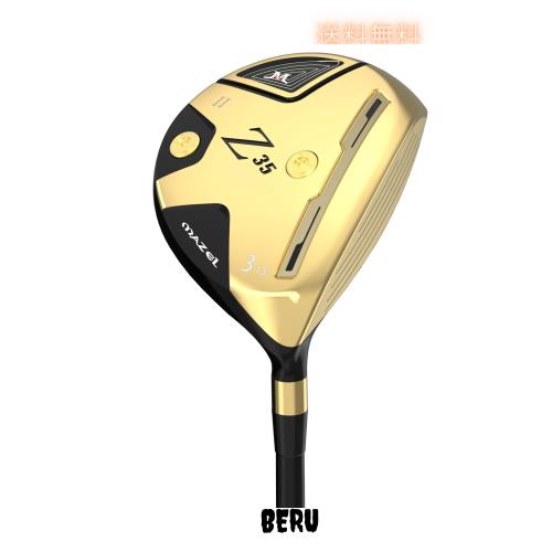 MAZEL(マゼル) ゴルフクラブ フェアウェイウッド メンズ 右利き用 カーボンシャフト 番手:W#3,5 (カーボン（ゴールド II）, 番手:#3 フレ