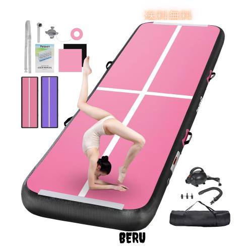Fbsport 2/3/4/5/6M エアトラック 体操 マット エアーマット 折り畳み可能 インフレータブル 電動エアーポンプ付き 自宅用 トレーニング