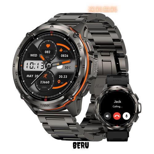 KOSPET Tank T3 Ultra メンズスマートウォッチ GPS内蔵 5ATM/IP69K防水 Bluetooth通話 メッセージ通知 健康管理 睡眠モニタリング 170＋