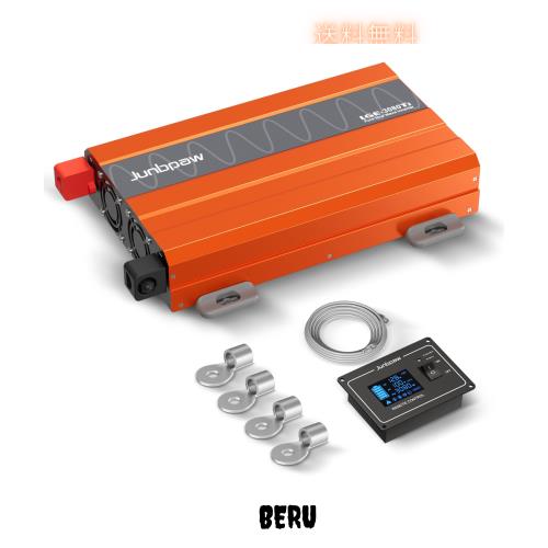 3080W純正弦波インバーター GFCI接地漏電遮断器内蔵 12V DCから100V 110V AC変換 9000Wピーク出力 5V 2.1A USBポート搭載 有線リモコン付