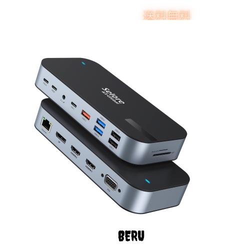 Selore 【16 in 1 MAX 4画面同時出力対応】 USB C ドッキングステーション type c Dock 100W PD対応 4K HDMIポート microSD＆SDカードス