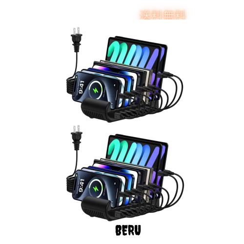 USB充電ステーション 8ポート 65W 【4*PD＆4*USB A】 2個セット 卓上充電スタンド 複数 スマホ充電スタンド 8台同時充電 PSE認証済 複数台の通販は