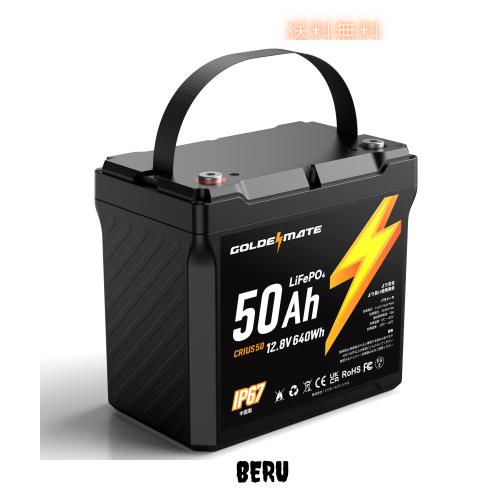 リン GOLDENMATE 12.8V 50Ah LiFePO4バッテリー リン酸鉄リチウムイオン