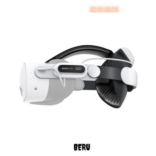 BOBOVR E3 Pro バッテリーストラップアクセサリー ( Quest3/3S用)、10000mAh ホットスワップ対応急速充電バッテリー、3.5mm オーディ