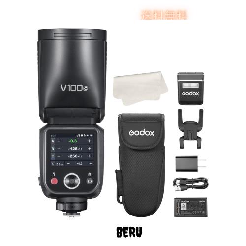 Godox V100C キヤノン用 カメラフラッシュ スピードライト タッチスクリーン 2.4G X ワイヤレス内蔵 HSS TTL フラッシュ 取り外し可能な