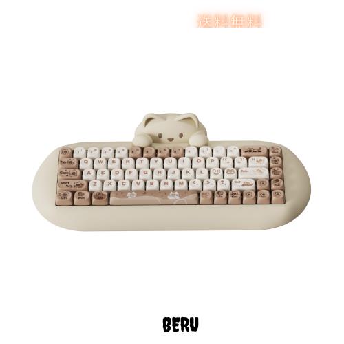 YUNZII C68 ワイヤレスメカニカルキーボード かわいい猫 ps4/ps5対応 65％ 無線 ホットスワップ シリコーン 人間工学 ゲーミングキーボー