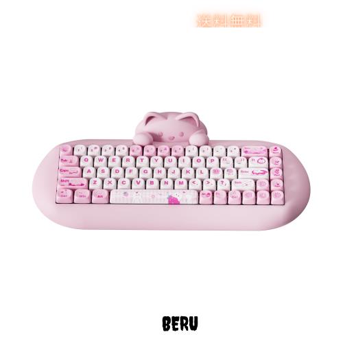 YUNZII C68 ワイヤレスメカニカルキーボード かわいい猫 ps4/ps5対応 65％ 無線 ホットスワップ シリコーン 人間工学 ゲーミングキーボー