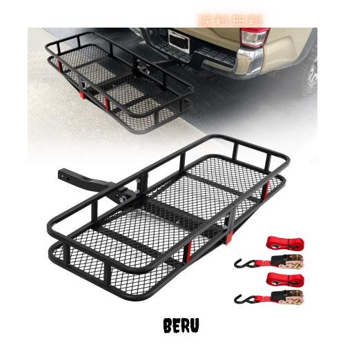 Donext ヒッチキャリアカーゴ ヒッチキャリア ヒッチカーゴ 折りたたみ式 スチール製 車用 2インチ/50.8mmに適合 耐荷重220kg