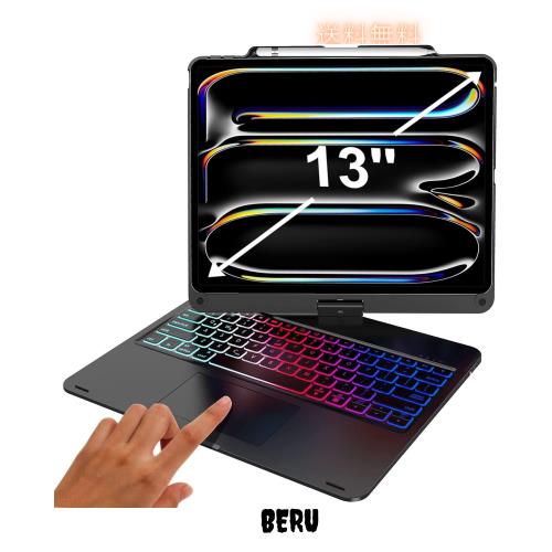 【2025新型】iPad Pro 13 インチキーボード M4 M5 専用 iPad Pro 13 キーボード付きケース 360°回転180°反転 タッチパッド付き スマー