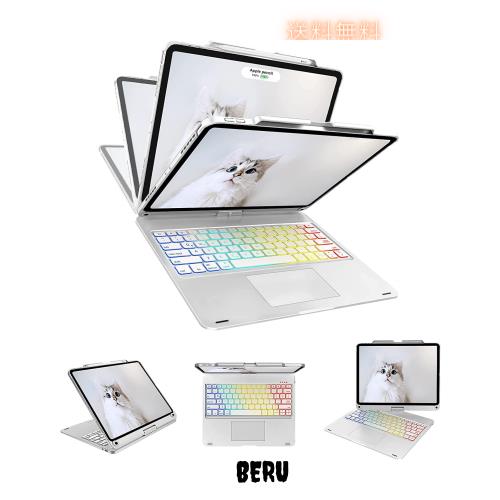 【2025新型】iPad air 13 インチキーボード(M3 2025/M2 2024) iPad Pro 12.9 第6/5/4/3世代 キーボードケース 360°回転180°反転 タッチ