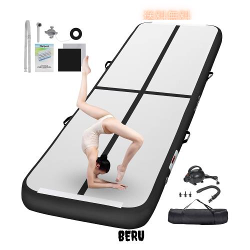 Fbsport 2/3/4/5/6M エアトラック 体操 マット エアーマット 折り畳み可能 インフレータブル 電動エアーポンプ付き 自宅用 トレーニ