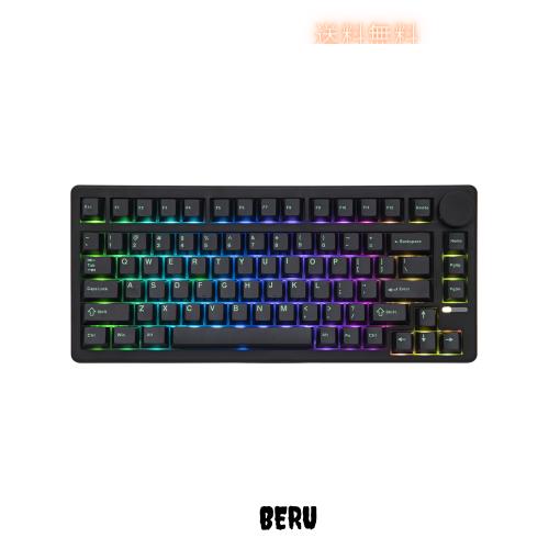 EPOMAKER QK81 75%ワイヤレスメカニカルゲーミングキーボード QMK/VIAプログラマブル ホットスワップ対応 金属ノブ付き81キー 2.4Ghz無線