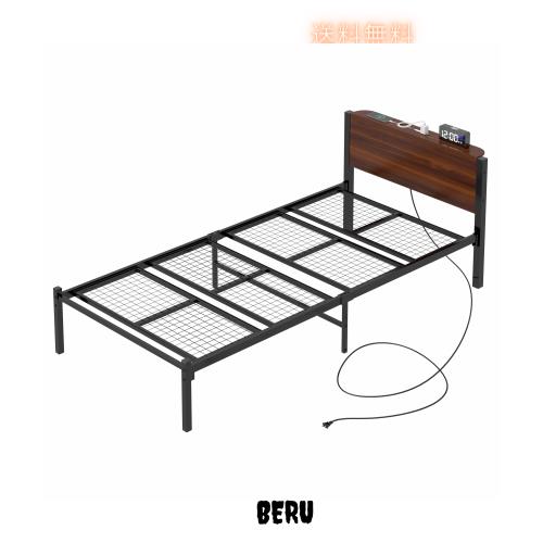 LunarLight スチールパイプベッド ベッドフレーム 幅97.5奥行211高さ  