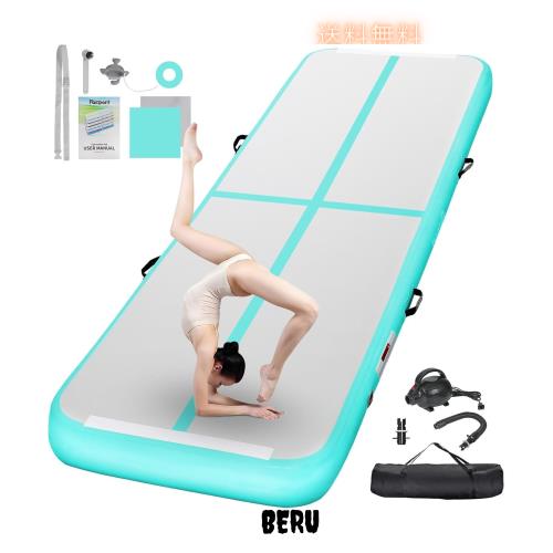 Fbsport 2/3/4/5/6M エアトラック 体操 マット エアーマット 折り畳み可能 インフレータブル 電動エアーポンプ付き 自宅用 トレーニング 