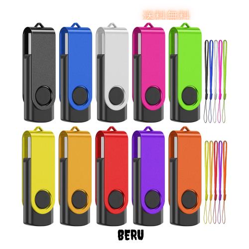 TEWENE USBメモリ 16GB 10個セット USBフラッシュメモリー 回転式 高速 USBフラッシュドライブ ストラップホール付き まとめ買い 10色ミ