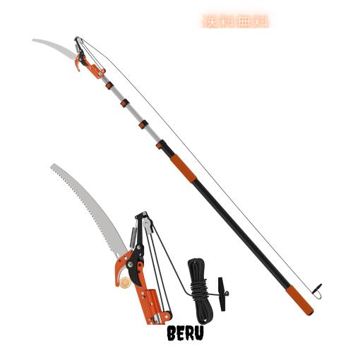 LAANPOLE 6m 伸縮式高枝切りノコギリ2in1、1.5〜6m手動式のこぎり付き 伸縮棒、たかえだきりノコギリ、高所の枝刈り・剪定・切断に最適 12,004円