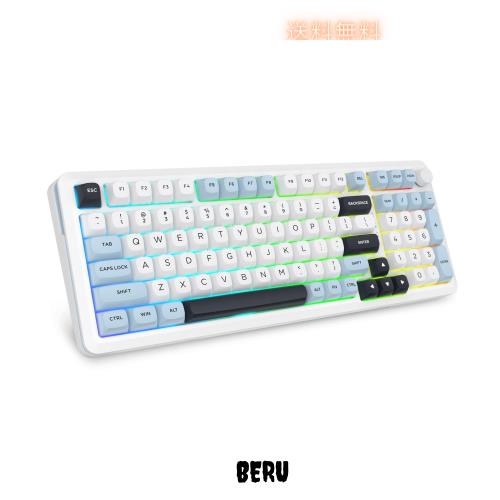 e元素 Z-98ワイヤレスメカニカルキーボード BT/有線/2.4G 3つ接続対応 テンキー付き98キー 銀軸 クリーミーな音質 テンキー付き ガスケッ