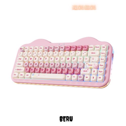 YUNZII C75 ワイヤレス メカニカルキーボード 75%レイアウト ホットスワップ対応 クリーミーキーボード NKRO PBT MOA キーキャップ RGBバ