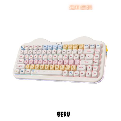 YUNZII C75 ワイヤレス メカニカルキーボード 75%レイアウト ホットスワップ対応 クリーミーキーボード NKRO PBT MOA キーキャップ RGBバ