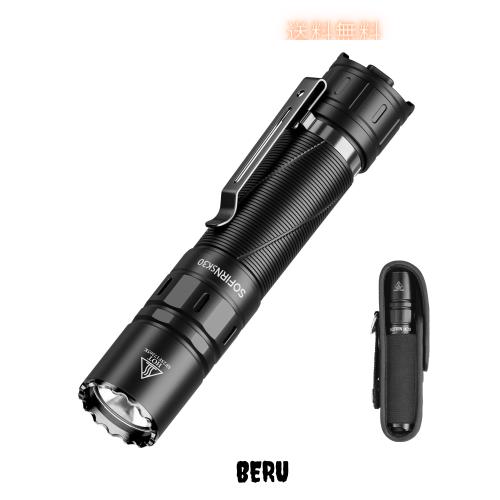 Sofirn SK30 戦術懐中電灯 フラッシュライト 3000ルーメン 高輝度 強力タクティカルライト 392メートルの超強遠射 1 クリックストロボ 二