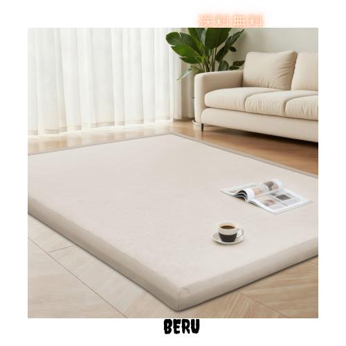 Huloo Sleep 極厚3.5cm 低反発ラグマット 厚手 クッション カーペット 防音 すべり止め 珊瑚絨毯 リビング/子供部屋用 撥水加工 無地 ベ