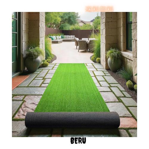 RsBarter 人工芝 1mx10m ロールタイプ 毛足10mm 防草シート一体型 人工芝生 マット 屋外/室内/ベランダ適用 人口芝 耐用年数3-5年 防カビ