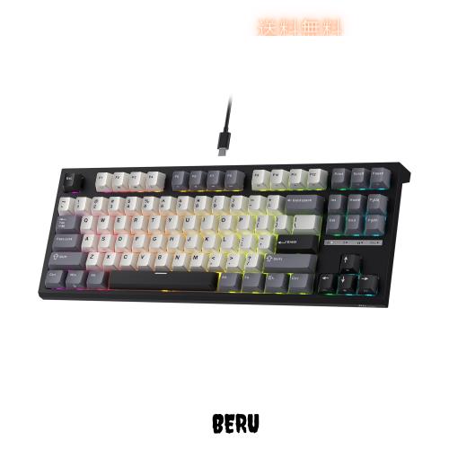 RK ROYAL KLUDGE C87 HE ラピッドトリガー ゲーミングキーボード、87キー TKL 有線 RGB メカニカルキーボード、ホール効果磁気スイッチキ