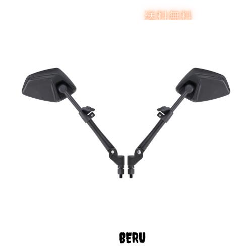 FENRIR バイクミラー 頑丈 折りたたみ機能 ハイビジ 防眩 広角 反射防止 カーブレンズ 耐振設計 調節機能 車検対応新保安基準適合 オフロ