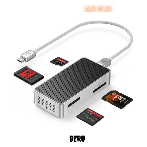 ORICO 40Gbps カードリーダー 【CFexpress Type B/CFexpress Type A/SD/TF】 8Kビデオ対応 4-in-1同時読み取り アルミ＆Ice-Skin放熱 Sony
