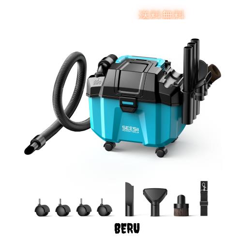 【2025新型】SEESII 集塵機 乾湿両用 掃除機 充電式 コードレス 小型 集じん機 強力吸引 10L大容量 持ち運び便利 お手入れ簡単 ソファ/絨
