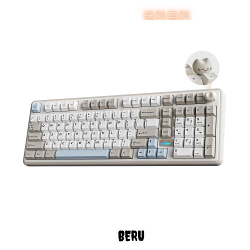 YUNZII B98 PRO QMK/VIA ワイヤレス メカニカル ゲーミングキーボード テンキー付き 96%レイアウト可愛い猫ノブ付き BT/2.4G/USB-C接続 12,190円